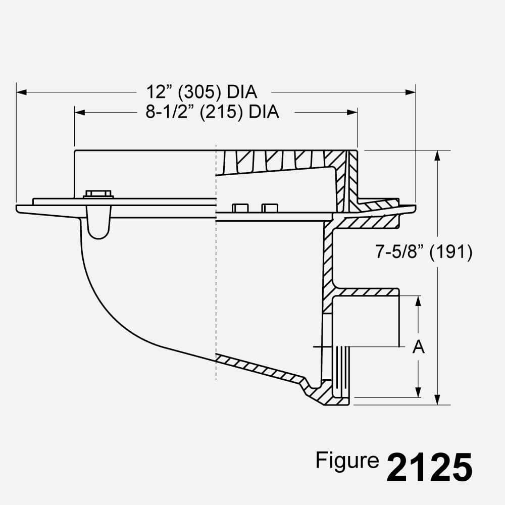 Jay R. Smith Commercial Floor Drain 5 Cover Round