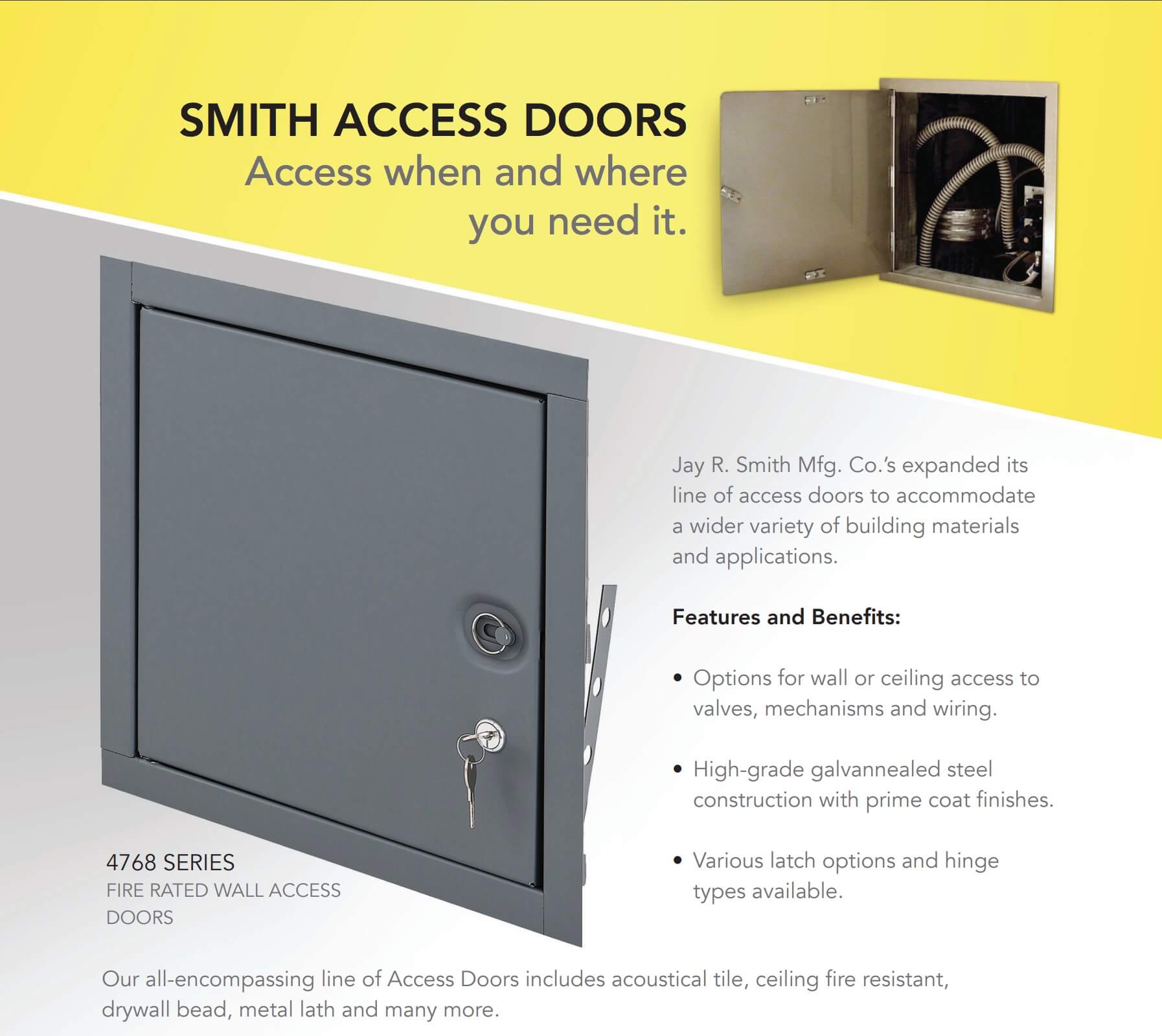 Smith Announces Extensive New Line Of Access Doors Jay R Smith